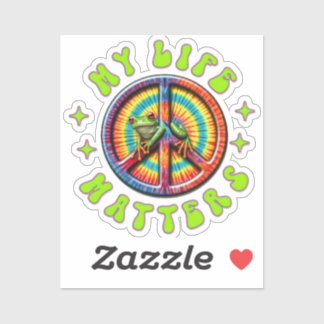 Pegatina Hippie Amor Paz La Vida Importa Personalizado