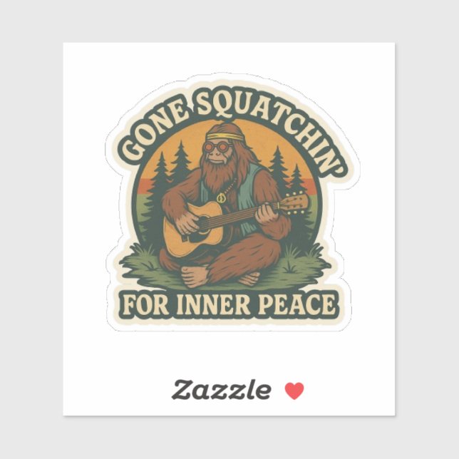 Pegatina Hippie Bigfoot (Hoja)