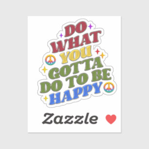Pegatina Hippie de la Paz Feliz Ánimo Positividad 