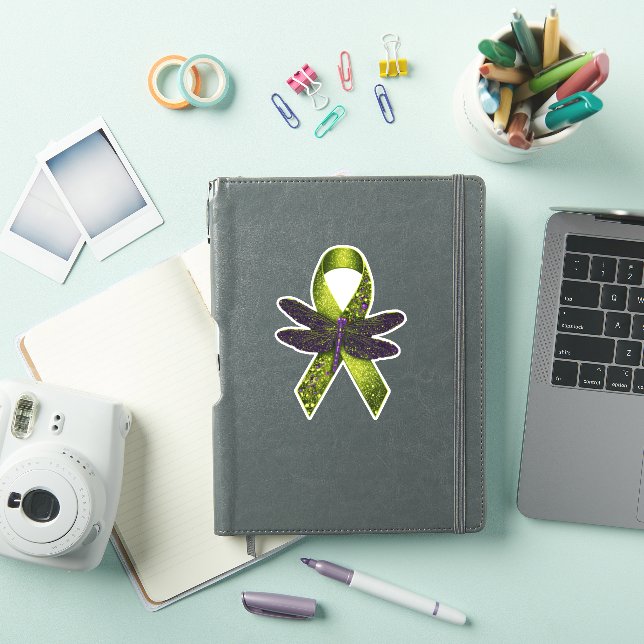 Pegatina Hippie Dragonfly Green Ribbon Cerebral Palsy Aware (Funda para iPad)