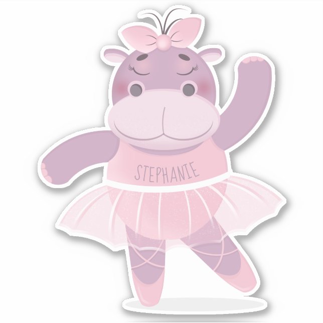 Pegatina Hippo Ballerina (Anverso)