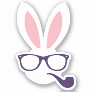 Pegatina Hipster Easter Bunny