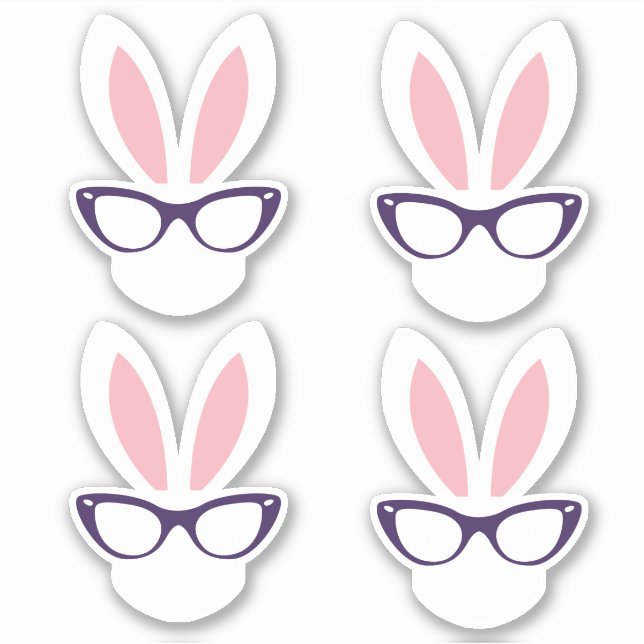Pegatina Hipster Easter Bunny (Anverso)
