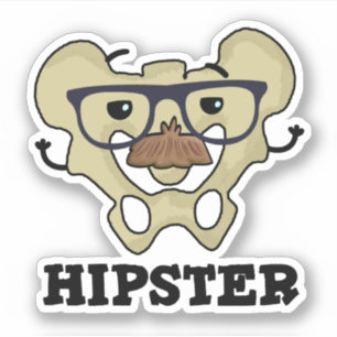 Pegatina Hipster Funny Hip Bone Anatomía Pun