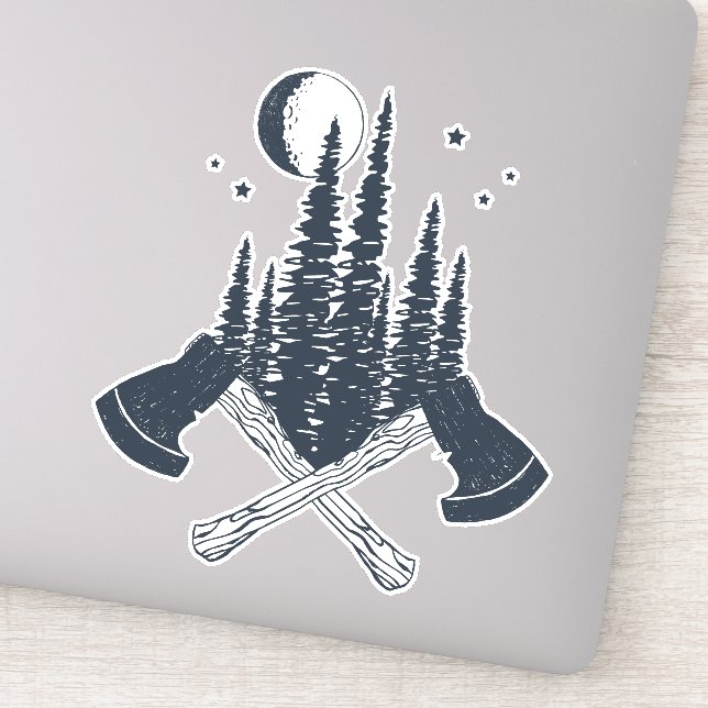 Pegatina Hipster Lumberjack Scene (Detalle)