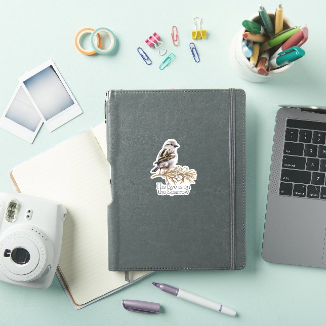 Pegatina His Eye is on The Sparrow Christian Vinyl Bird (Funda para iPad)