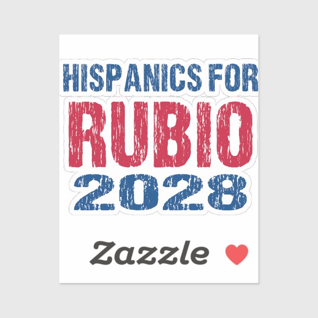 Pegatina Hispanics for Rubio 2028 (Hoja)