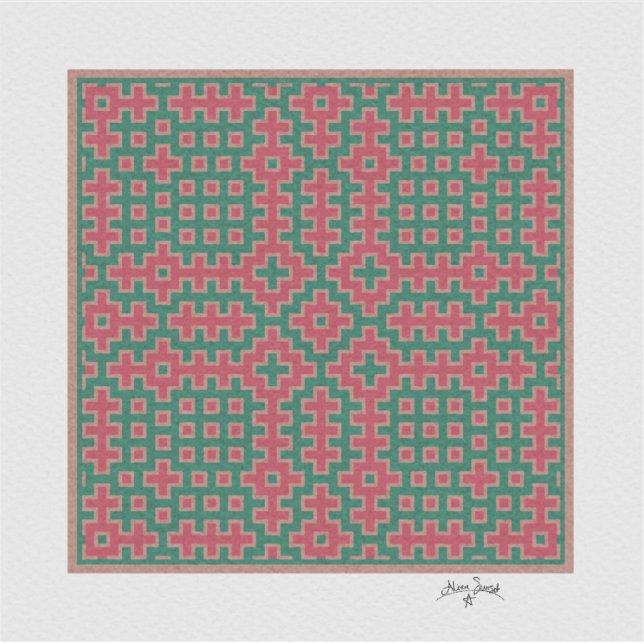 Pegatina Histmas Temáticas, inspiradas en Hitomezashi Tile (Anverso)