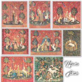 Pegatina HISTORIAS DE MUJERES Y UNICORN, Animales, Flora Ve