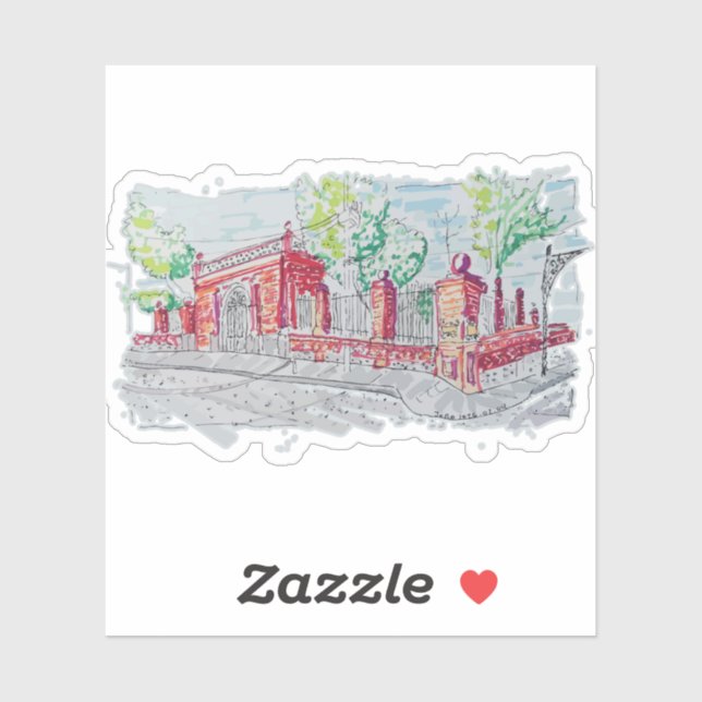 Pegatina Historic Red Brick Entrance (Hoja)