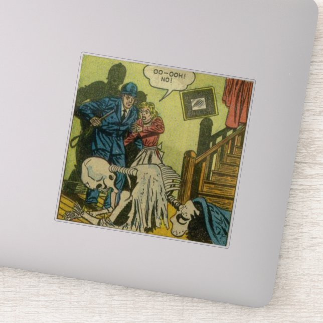 Pegatina Historietas de terror escarnio y ventilado (Detalle)