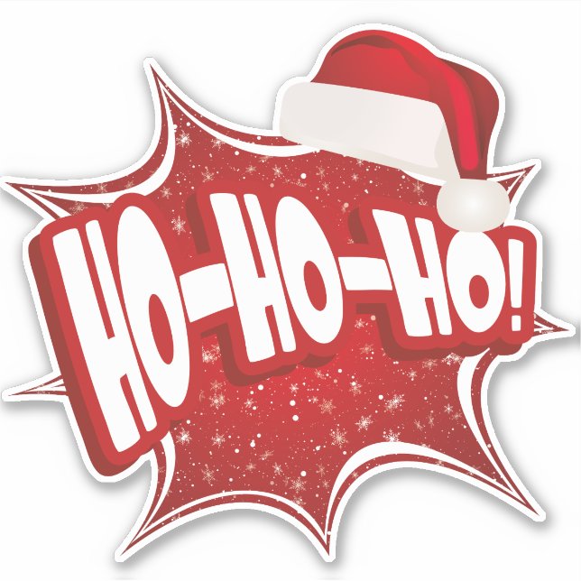 Pegatina Ho Ho Ho | Navidades Gorra Moderno (Anverso)