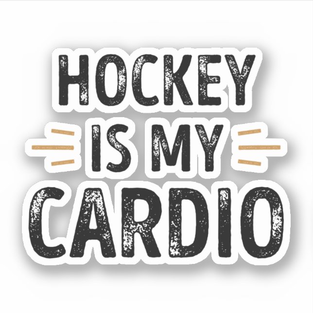 Pegatina Hockey divertido es mi Cardio - Regalo deportivo (Anverso)
