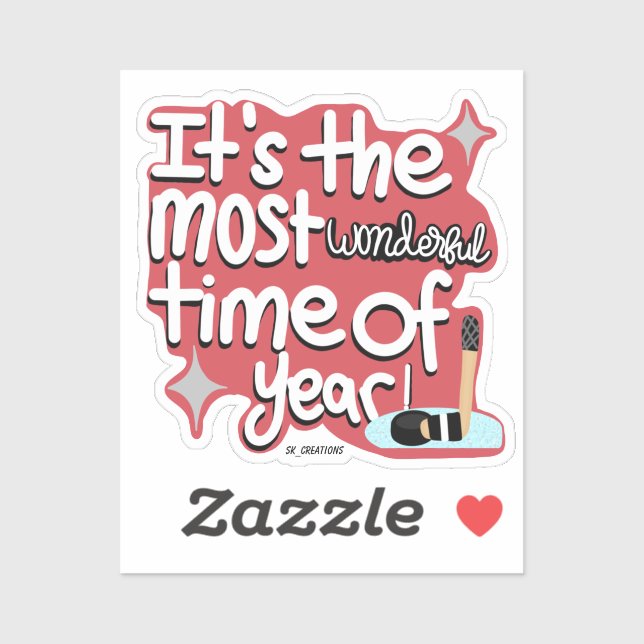 Pegatina Hockey: Es la época más maravillosa del año (Hoja)