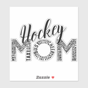 Pegatina Hockey Mamá Word Art