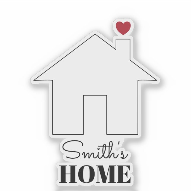 Pegatina Hogar con corazón de Smith (Anverso)