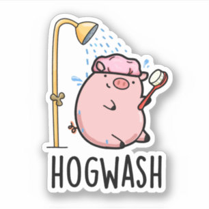Pegatina Hogwash Funny Pig Pun
