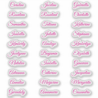 Pegatina Hoja de Caligrafía de Nombre de Navidad Personaliz