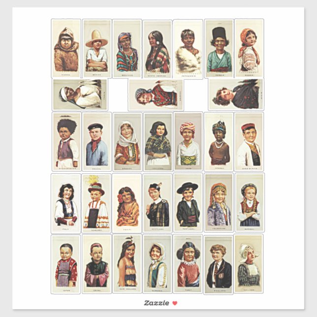 Pegatina Hoja de collage de viajes internacionales para niñ (Hoja)