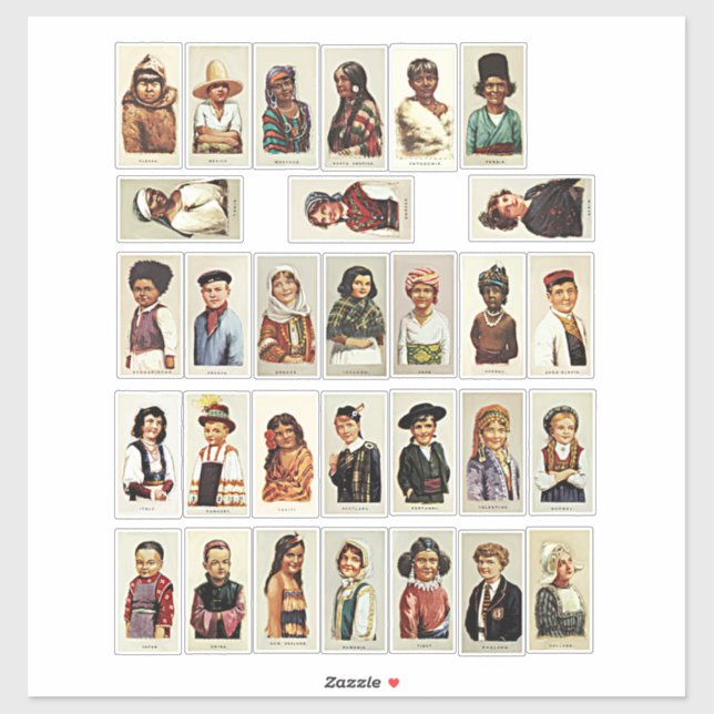 Pegatina Hoja de collage de viajes internacionales para niñ (Hoja)