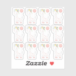 Pegatina Hoja de cuadernillo de guardería floral de bebé de