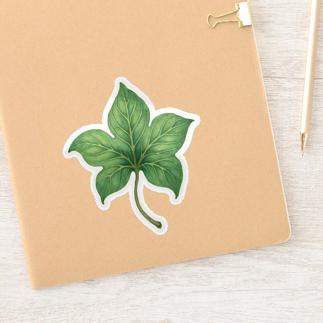 Pegatina Hoja de hiedra verde botánica (Cuaderno)