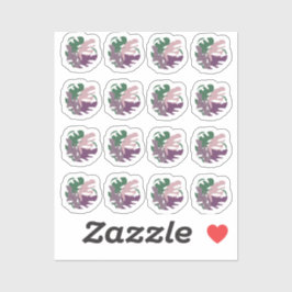 Pegatina Hoja de Monstera Mezclada Verde Purpura 