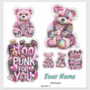 Pegatina Hoja de oso punk personalizada