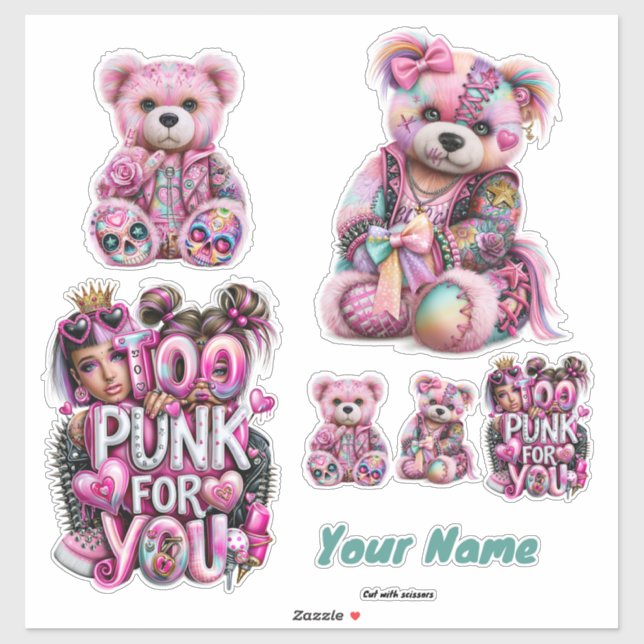 Pegatina Hoja de oso punk personalizada (Hoja)