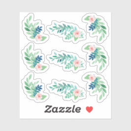 Pegatina Hoja de Planeamiento Botánico de Pansy Floral Wate