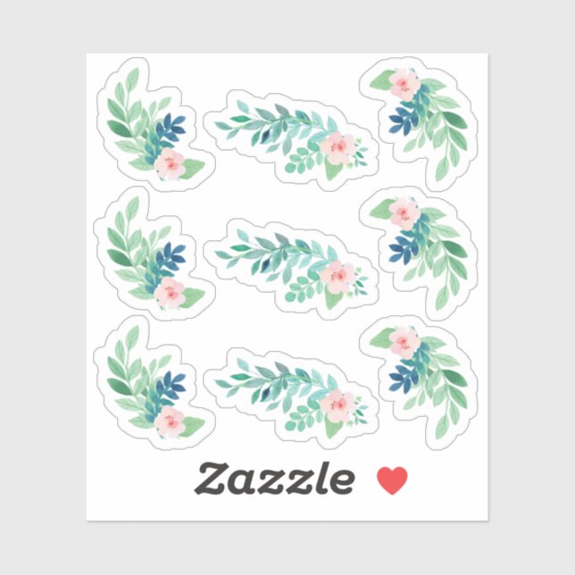 Pegatina Hoja de Planificador Botánico de Flor de Pensamien (Hoja)