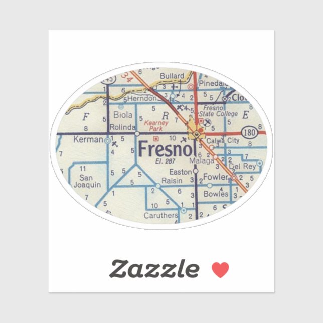 Pegatina Hoja de ruta de la AC de Fresno (Hoja)