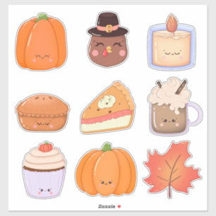 Pegatina Hoja de Stickers Clipart de Acción de Gracias
