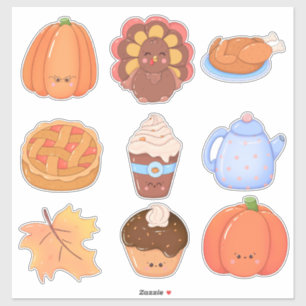 Pegatina Hoja de Stickers de Clipart de Acción de Gracias