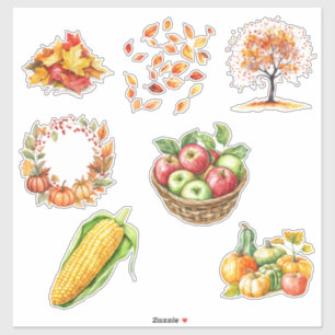Pegatina Hoja de Stickers de Elementos de Otoño