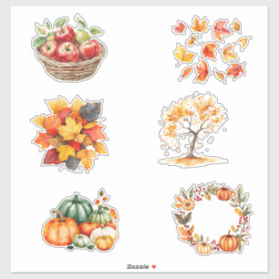 Pegatina Hoja de Stickers de Elementos de Otoño