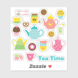 Pegatina Hoja de Stickers de Hora del Té