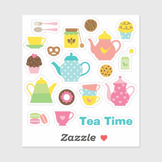 Pegatina Hoja de Stickers de Hora del Té (Hoja)