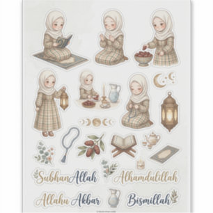 Pegatina Hoja de Stickers de Ramadan Cottagecore Planific
