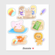 Hoja de Stickers - Juguetes de Verano