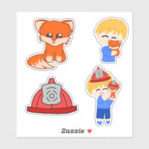 Hoja de Stickers - Zorro Bombero