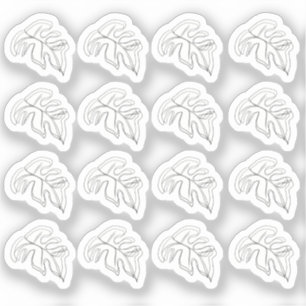 Pegatina Hoja Monstera Abstracta Blanco Negro