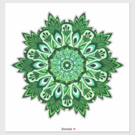 Pegatina Hoja verde Tropical Boho Mandala