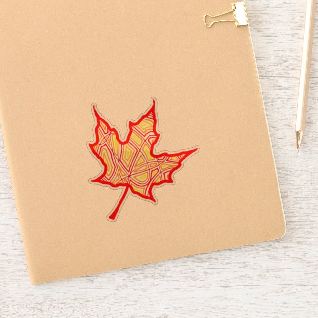 Pegatina Hojas de Fuego (Cuaderno)