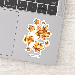 Pegatina Hojas de maíz amarillo otoño de oro