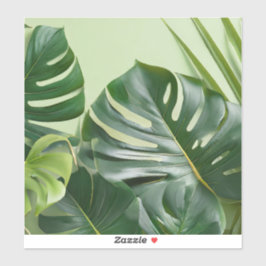 Pegatina Hojas grandes de plantas de interior con espacio d