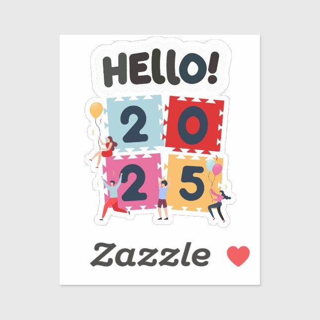 Pegatina Hola 2025 Feliz Año Nuevo Año Nuevo