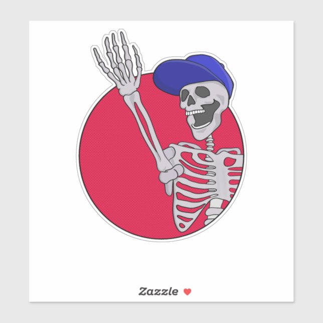 Pegatina Hola amigos Guay y Funny Skeleton (Hoja)