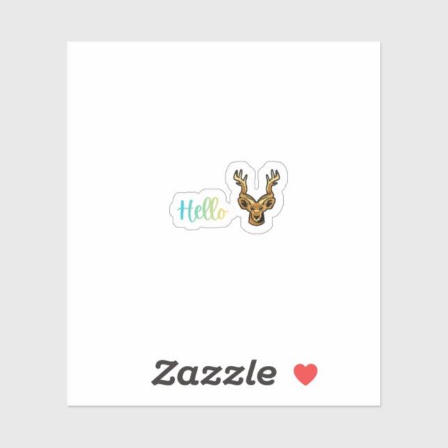 Pegatina Hola Ciervo (Hoja)