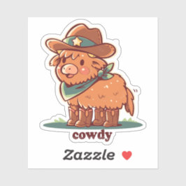 Pegatina Hola Cowdy